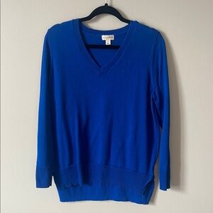 Women's Blue V-Neck Sweater